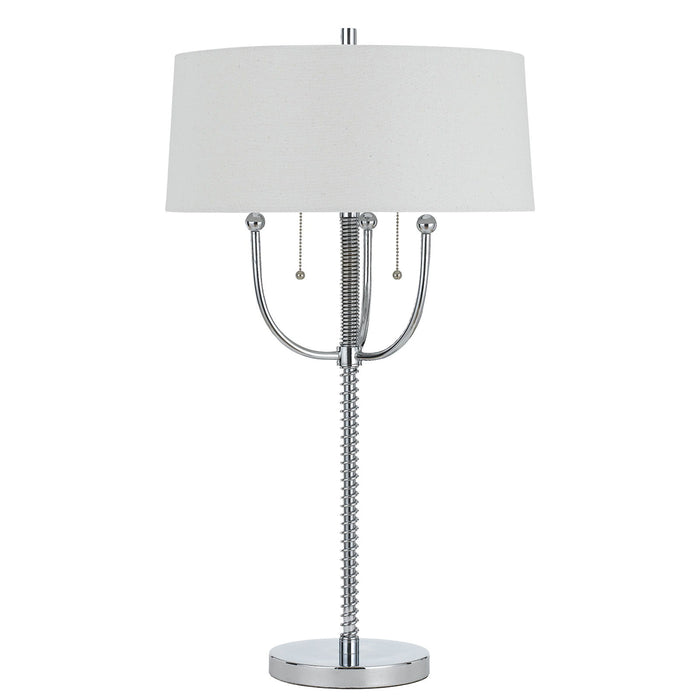 60W X 2 Lesinametal Floor Lamp With Linen Shade - Chrome