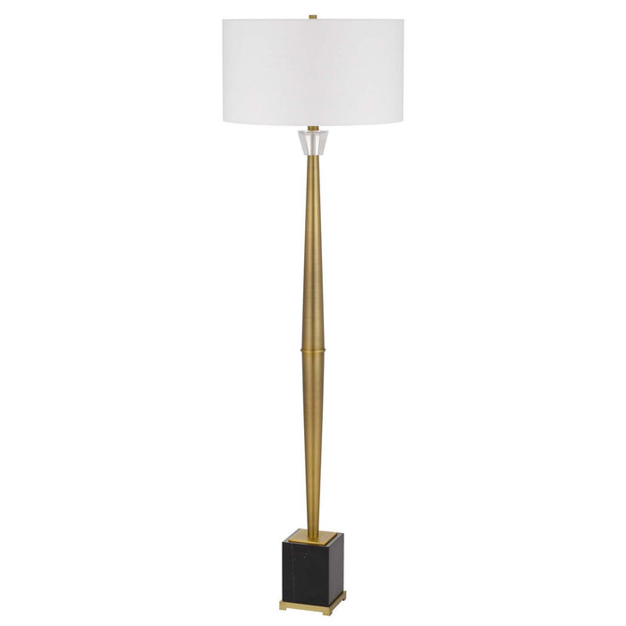 Salford - 61.5" Height Metal Floor Lamp - Antique Brass / Marble