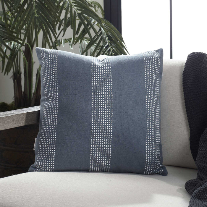 Caper - Outdoor Pillow - Slate Blue