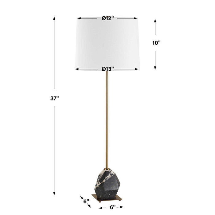 Rowland - Panda Marble Buffet Lamp - Black / Brass