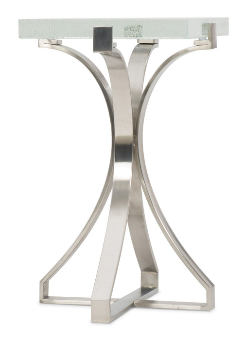 Melange - Bubble Glass Accent Table - Pearl Silver