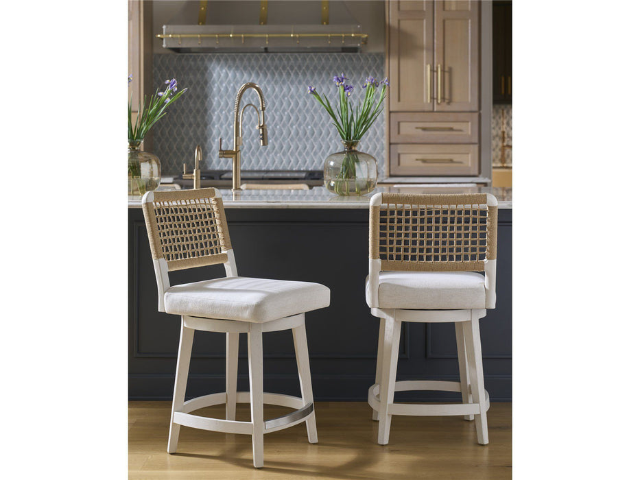 Oasis - Shoreline Swivel Counter Stool - White / Light Brown