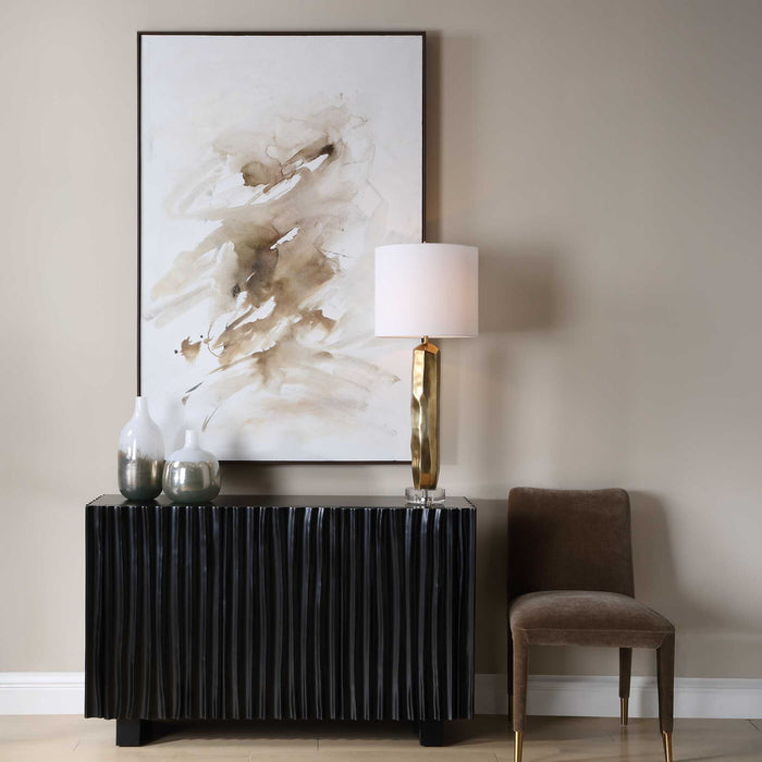 Still Moving - Abstract Painting - Brown / Gray / White