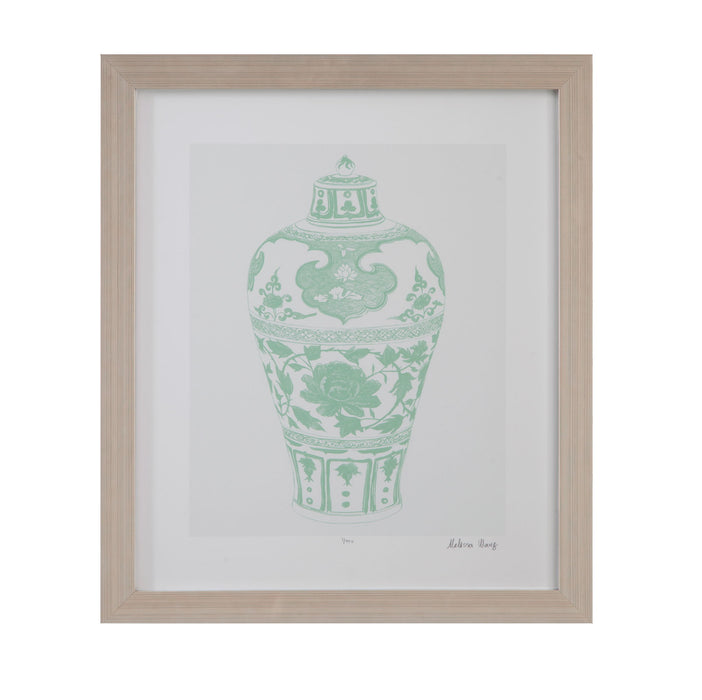 Mint Vases I Framed Print - Green / Beige