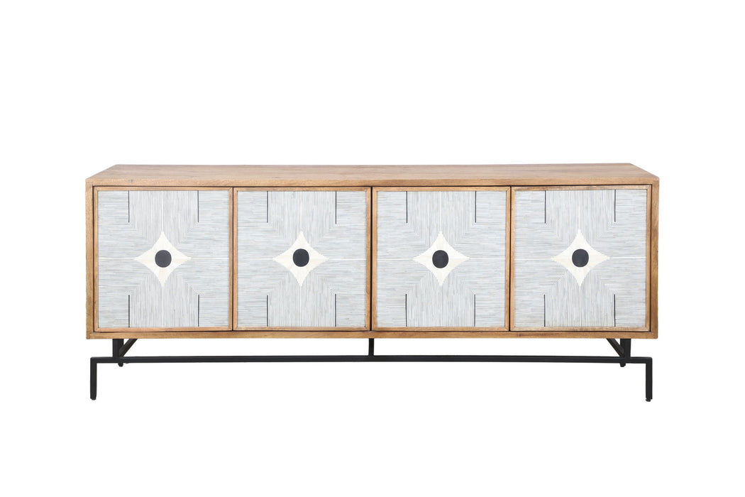 Everett - Server - Rustic Brown Mango / Ivory Bone / Grey Resin
