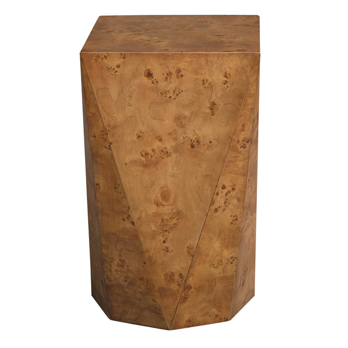 Hughes - Geometric Accent Table - Dark Brown