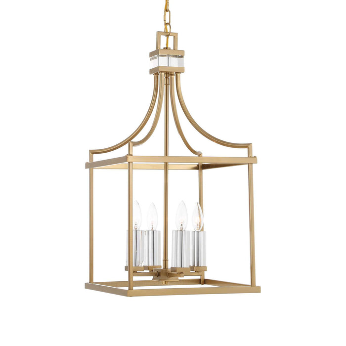 Montreal - 4 Light Brass Lantern Pendant - Gold