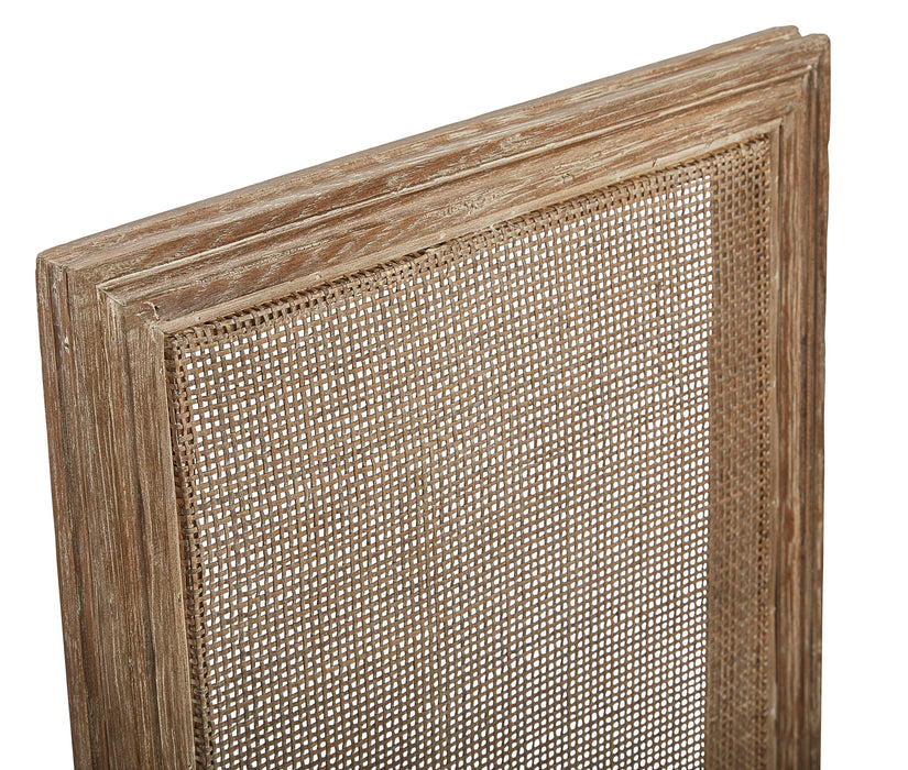 Caned Back Side Chair (Set of 2) - Linen & Oak