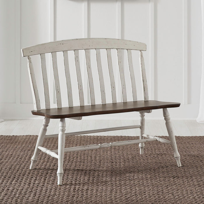 Al Fresco - Slat Back Bench - Graphite & Whitestone