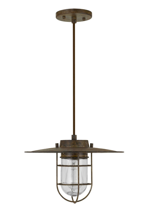 Owenton - 8.5" Height Metal Pendant - Rust