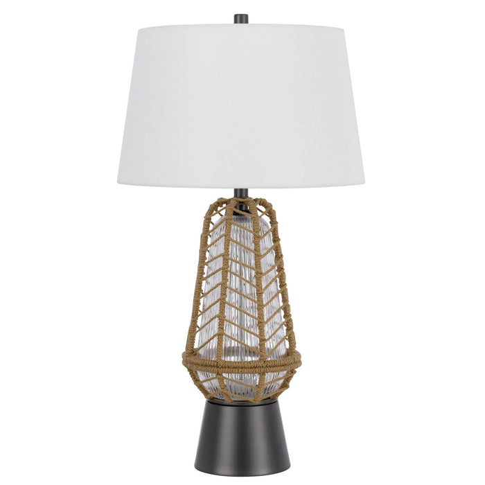 Hanko - 31" Height Metal Table Lamp - Burlap / Charcoal Gray