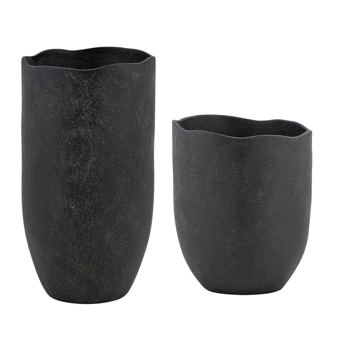 Komorebi - Indoor-Outdoor Vases (Set of 2) - Black