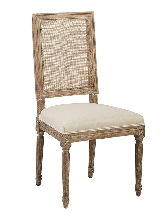 Caned Back Side Chair (Set of 2) - Linen & Oak