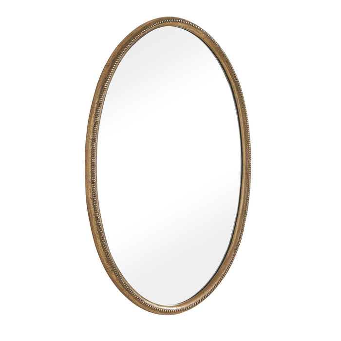 Ellis - Beaded Oval Mirror - Brass