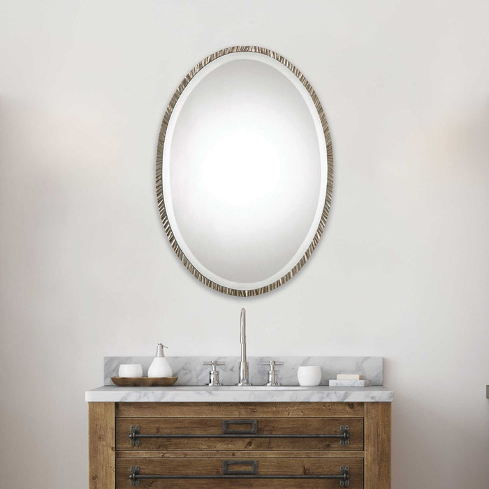 Annadel - Oval Wall Mirror - Pearl Silver
