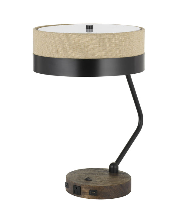 Parson - Desk Lamp With Wooden Base and Double USB Port