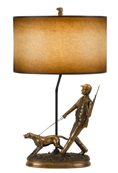 Hunter - 30.5" Height Resin Table Lamp - Cast Bronze