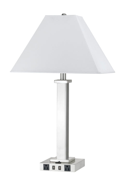 28" Height Metal Nighstand Lamp - Brushed Steel