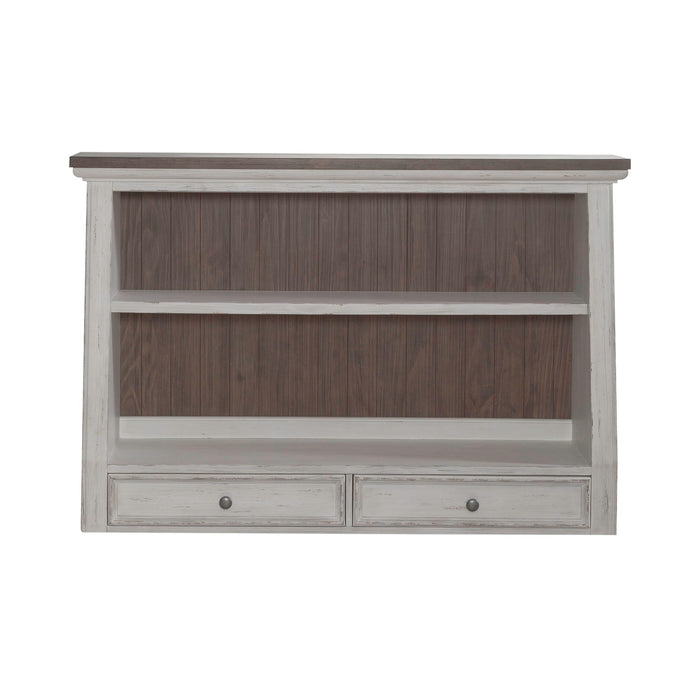 River Place - Angled Server Hutch - Riverstone White & Tobacco