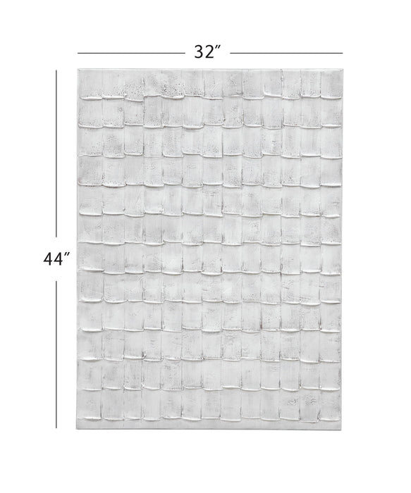 Linear Marks Canvas Art - White