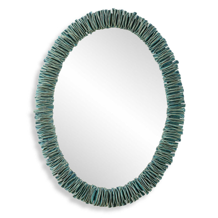 Bonaire - Oval Mirror - Teal Blue