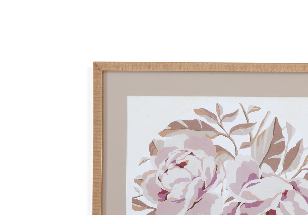Eye Of Peony I Framed Print - Beige