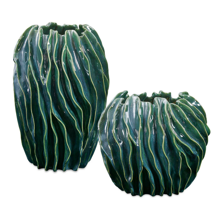 Veridian Ridge - Indoor-Outdoor Vases (Set of 2) - Green