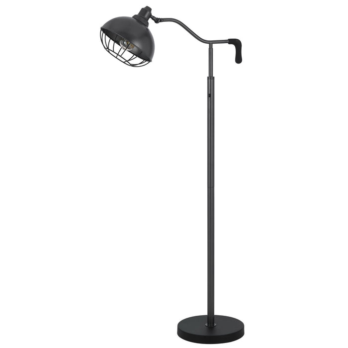 Taloga - 60W Metal Floor Lamp With Adjustable Caged Shade, (Bulb Not Included) - Black Iron
