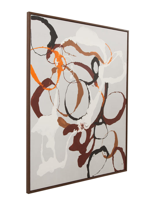 Carnival Framed Canvas - Gray / Dark Brown