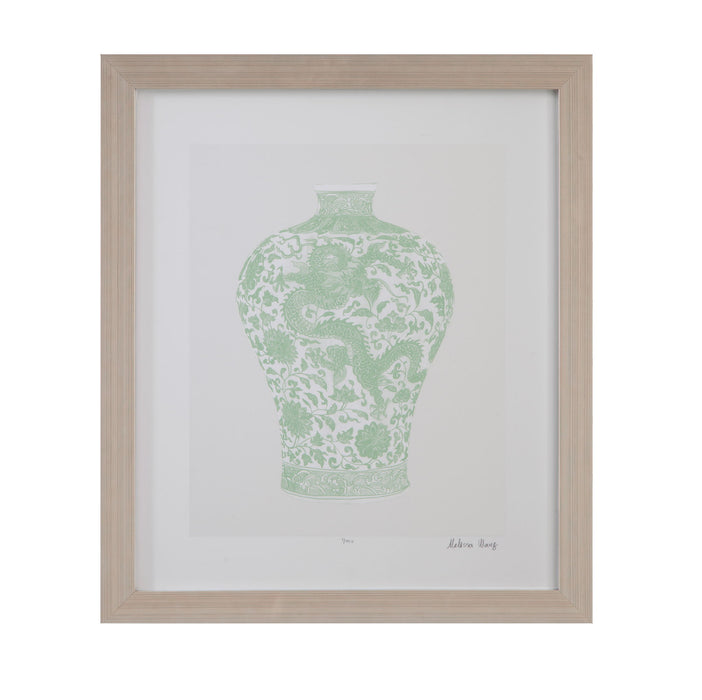 Mint Vases IV Framed Print - Green / Beige
