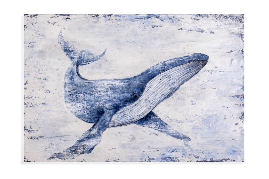 Whale Song Canvas Art - Light Blue