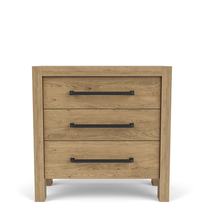 Davie - 3 Drawer Nightstand - Light Brown - Wood
