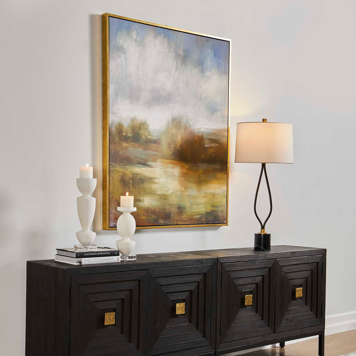 John's - Field Framed Landscape Art - Beige