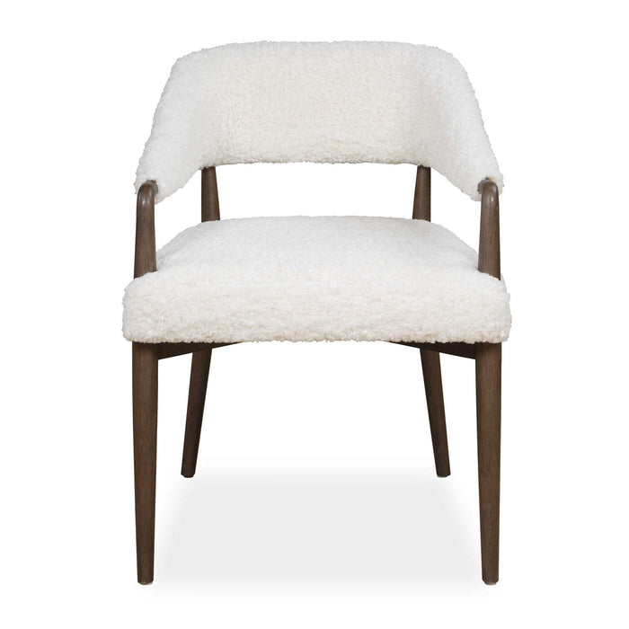 Austell - Shearling Dining Chair - Brown / White