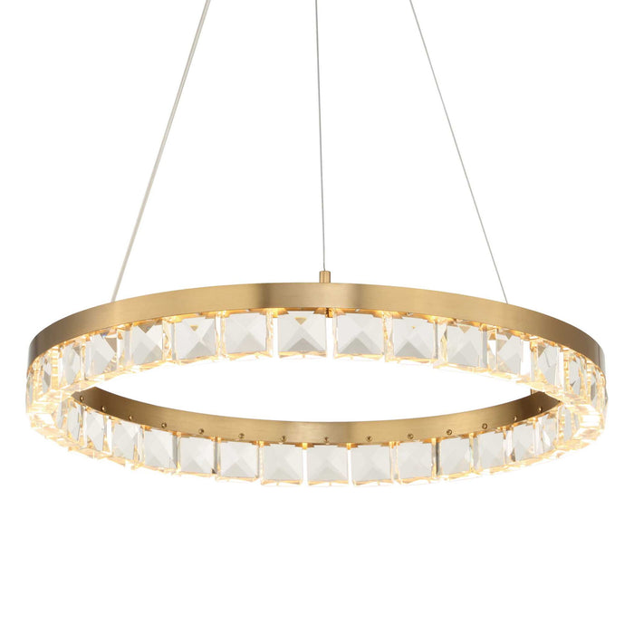 Segovia - Round Crystal LED Chandelier - Gold