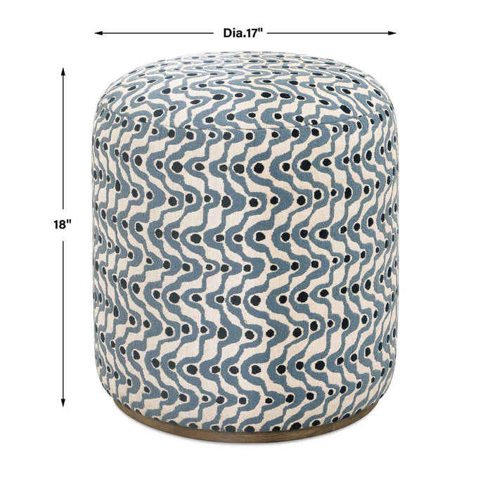 Cas - Fabric Ottoman - Blue