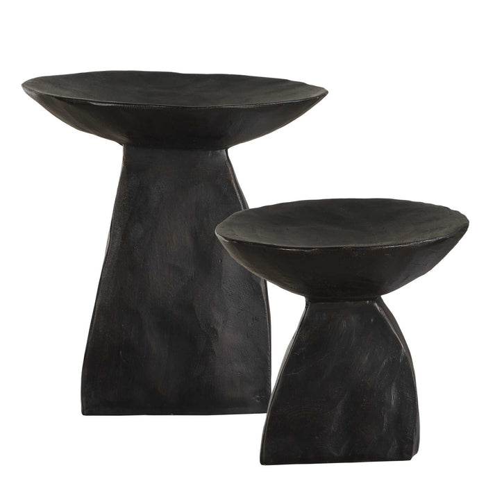 Shadow - Pedestal Bowls (Set of 2) - Black