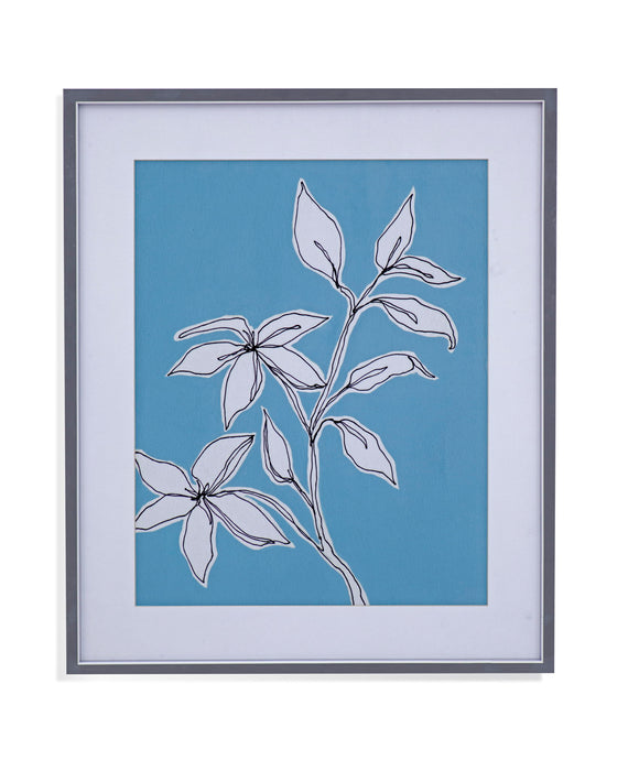 Botanic Drawing I Framed Print - Blue