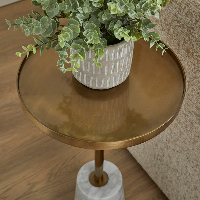 Hamilton - Accent Table - Gold / White