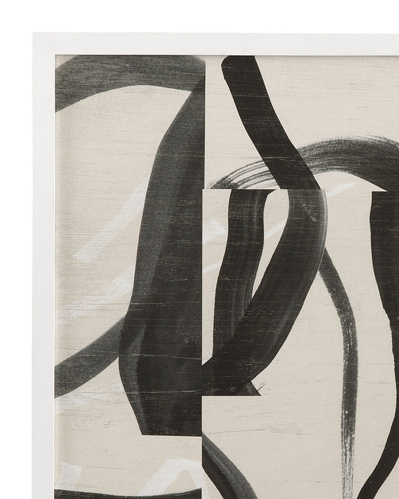 Ink Maze Framed Print (Set of 2) - Gray / Black