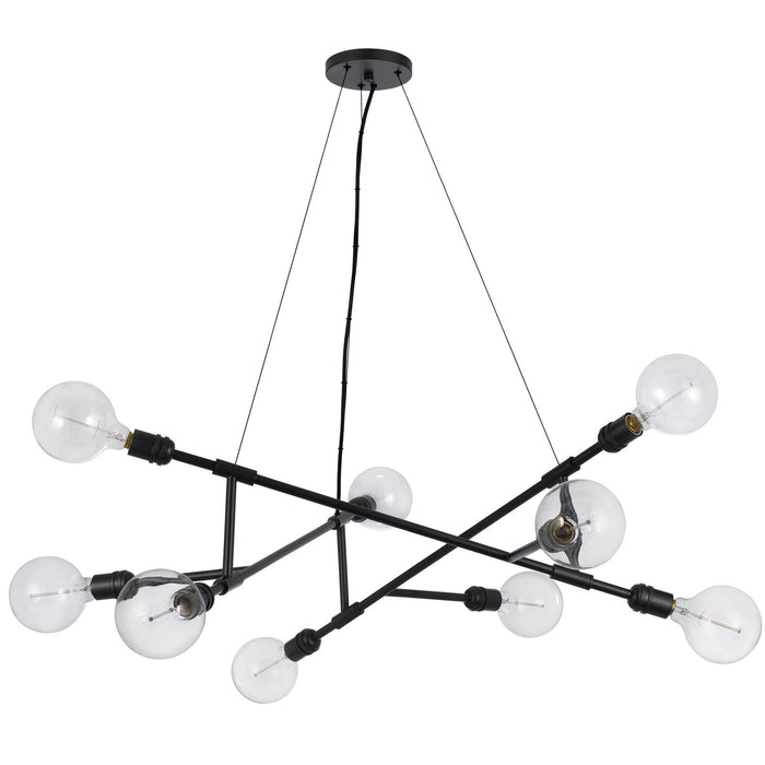 Massena - 12" Height Metal Chandelier - Black