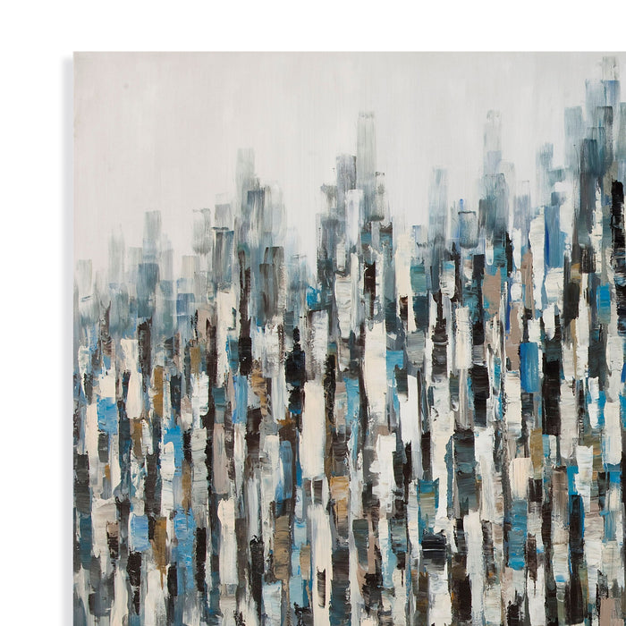 Blue Lines Canvas Art - Blue