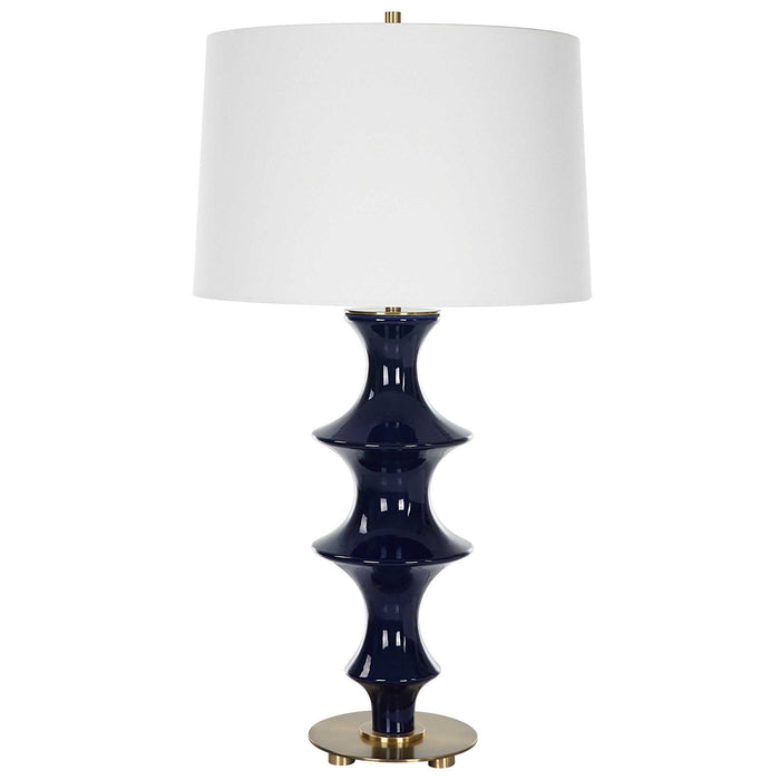 Coil - Sculpted Blue Table Lamp