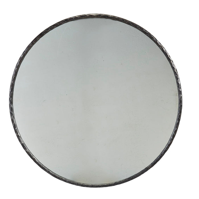 Metal Edge Round Mirror - Dark Gray