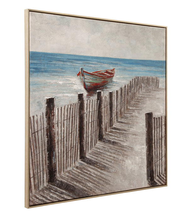 Camden Marsh Framed Canvas - Gray / Blue