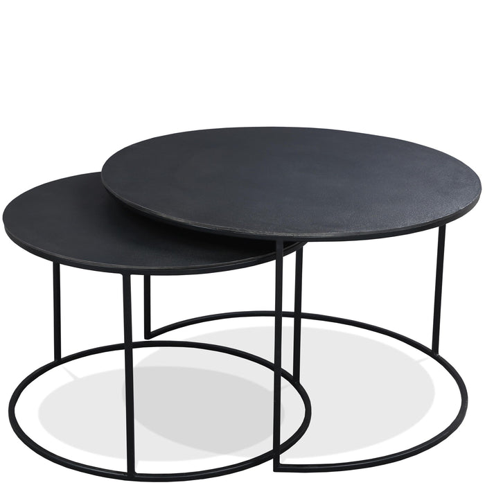 Declan - Round Nesting Coffee Table - Black