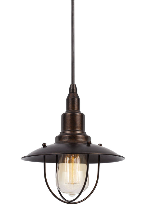 Allentown - 8.88" Height Metal Pendant - Dark Bronze