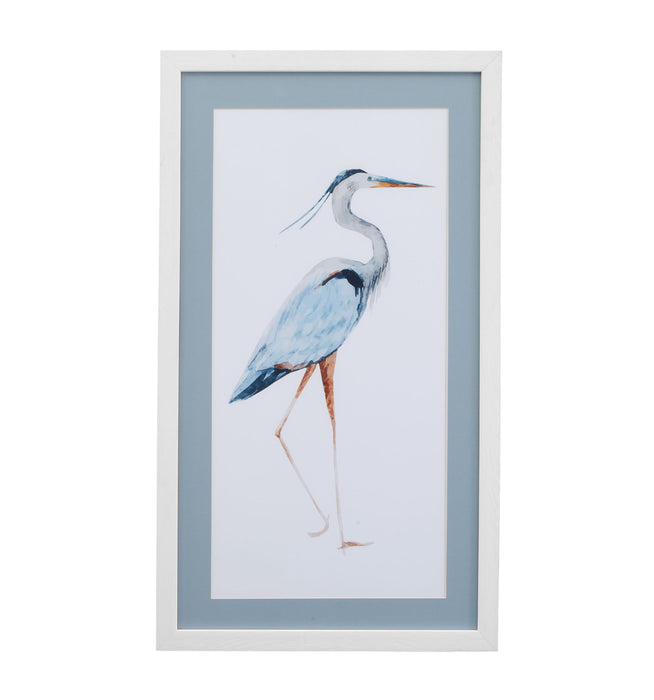 Heron I Framed Print - White