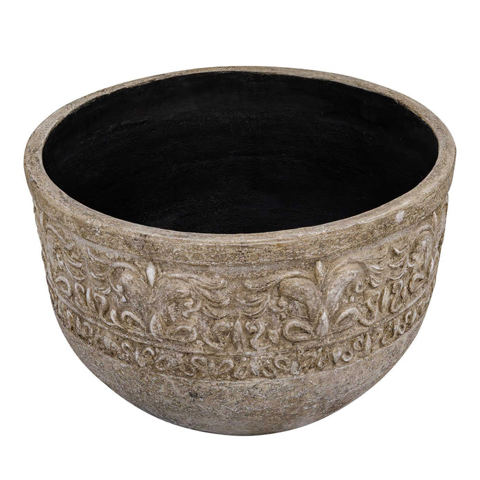 Regalia - Indoor-Outdoor Stone Planter - Brown