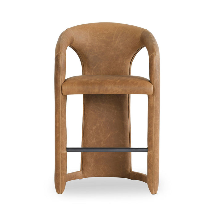 Archie - Distressed Leather Counter Stool